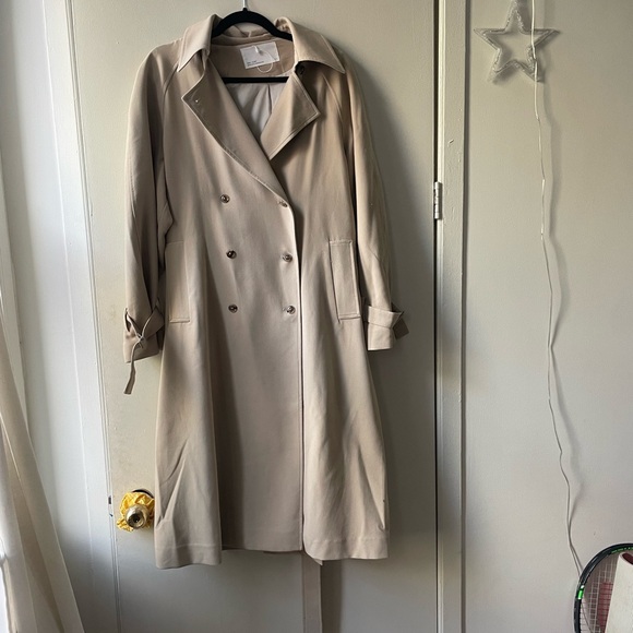 OAK + FORT Beige Oversized Trench Coat - Picture 3 of 6